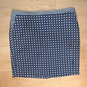 Dalia Collection Navy and White Geometric Pencil Skirt Size 12